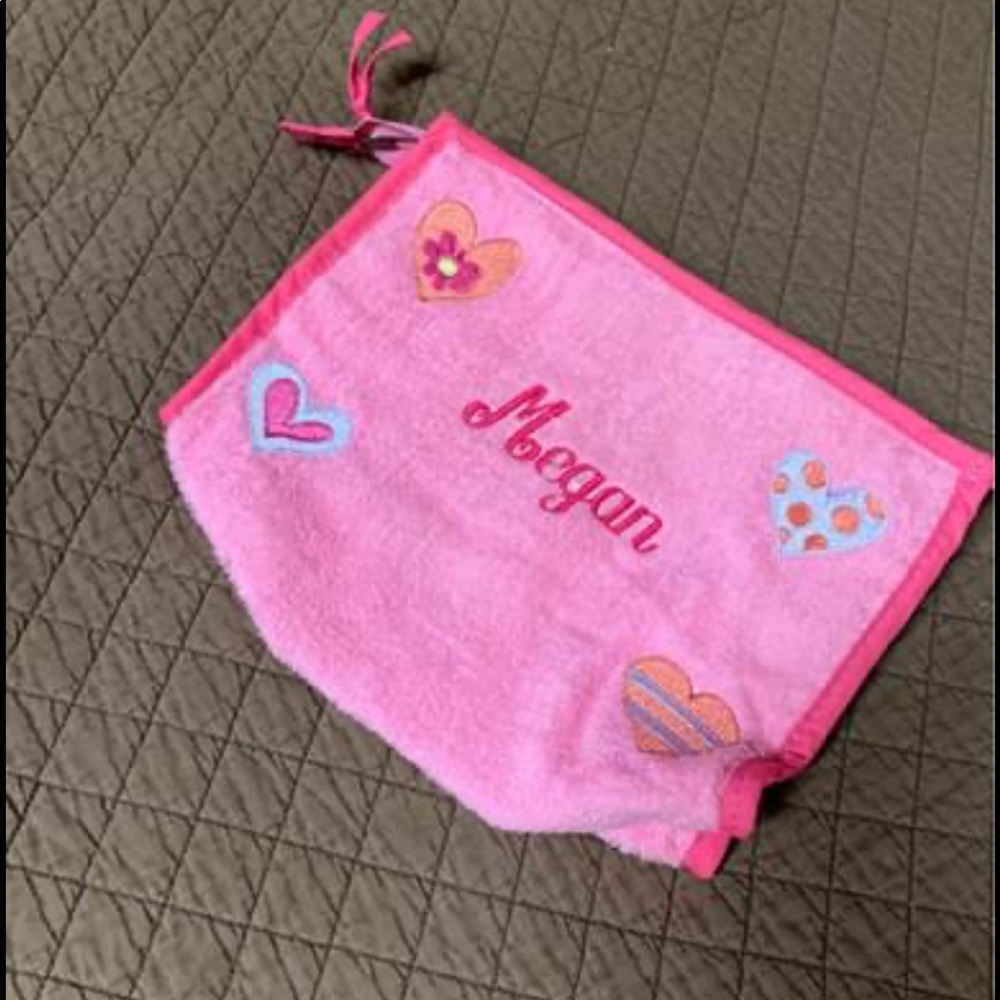 Pink Terrycloth bathroom bag monogrammed